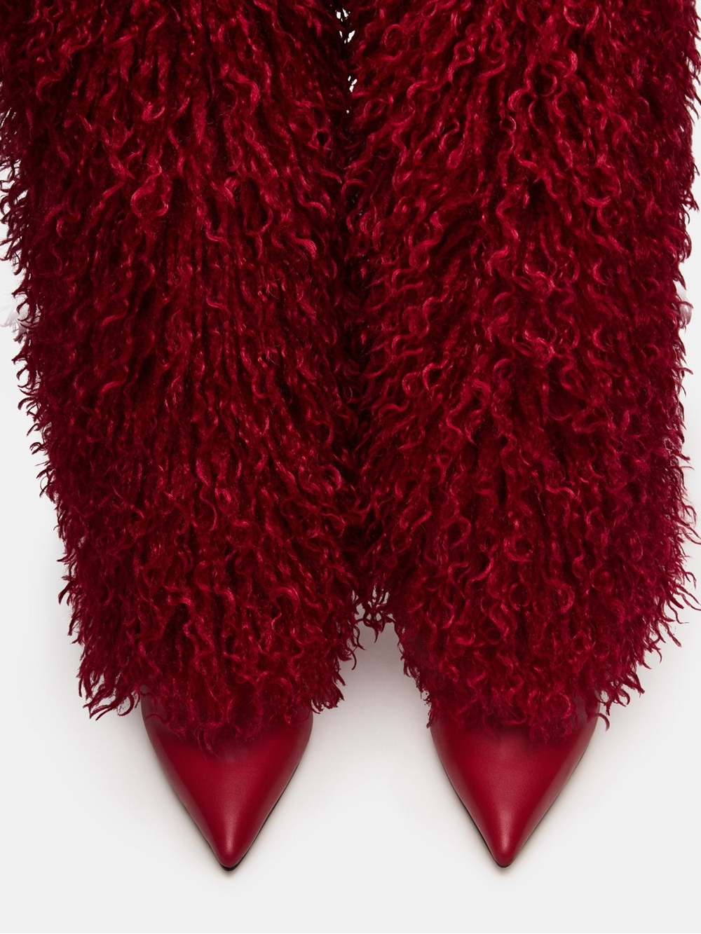 NWT Steve Madden Icon Faux Fur Red Boots Size 7.5 (no original box) - Picture 5 of 10